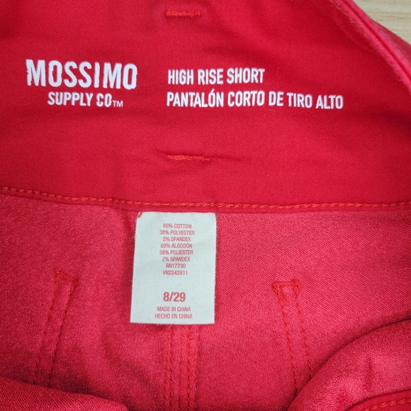 Red High-Rise Button Fly Shorts - Size 8 EU 29 Cowgirl Y2K Twee Americana Indie - Picture 6 of 10